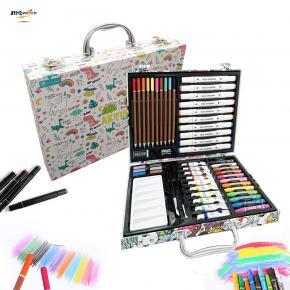 2022 New gifts nice pack 53 Pcs Non-Toxic Kids Wooden Box Watercolor Pen Colour Pencil Art Drawing Set Painting Set