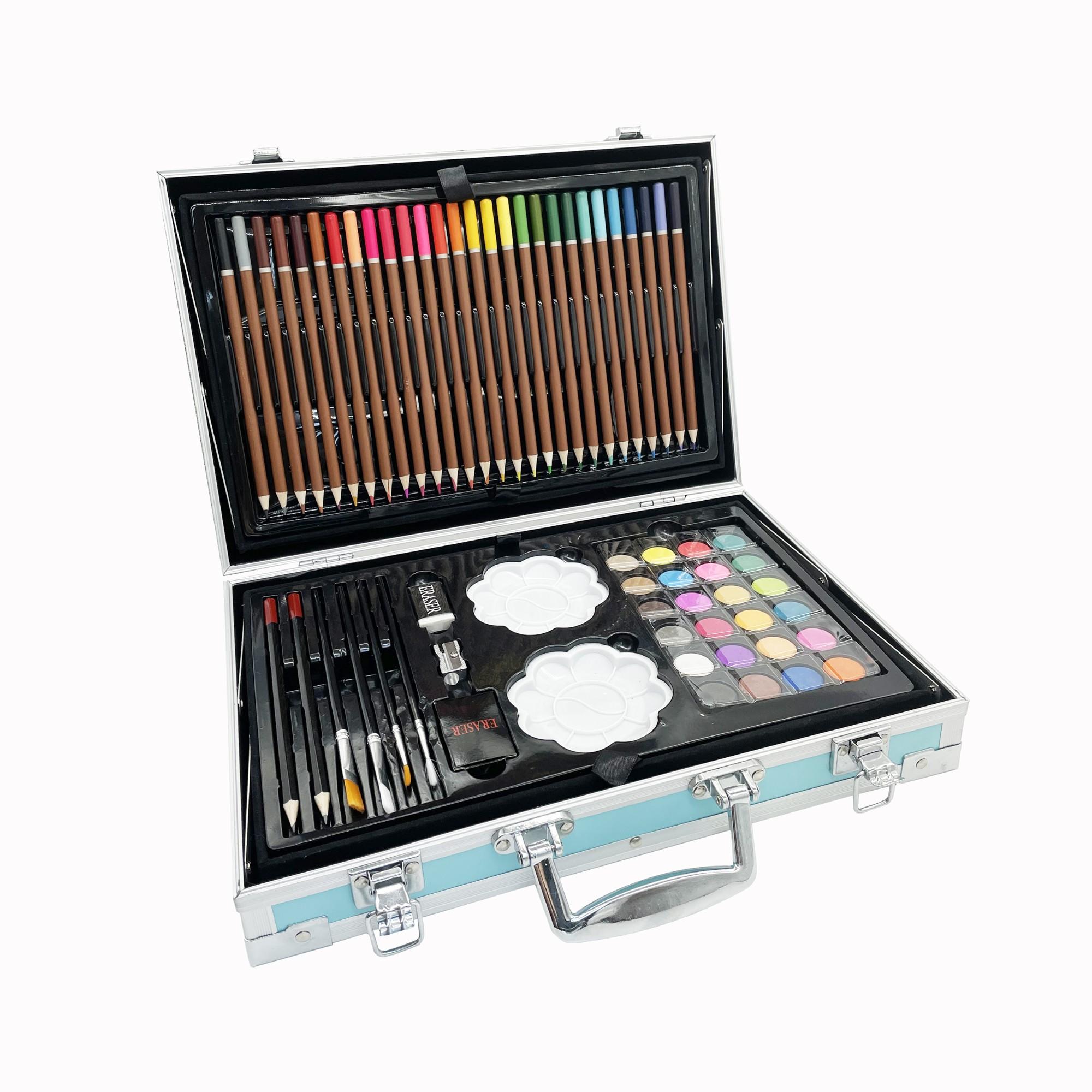 H & B 145-Piece Art Supplies Set for Kids, 2 Layers Drawing