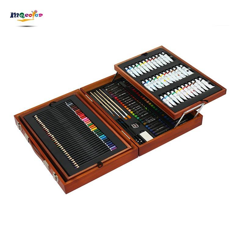 Deluxe Wooden Art Set for Kids and Teens with Pencils in Wood Case