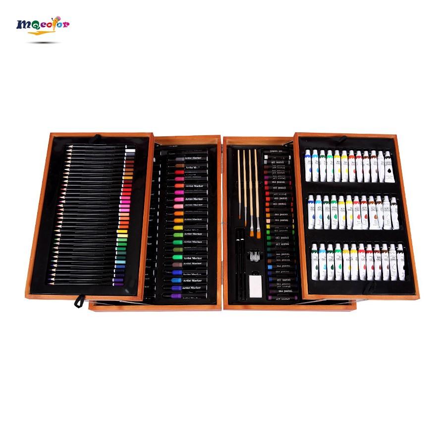 Deluxe Wooden Art Set for Kids and Teens with Pencils in Wood Case