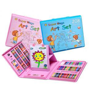 208-Piece Kids Art Set with Oil Pastels & Easel | Non-Toxic, Portable Drawing Gift for Ages 3-12