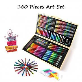 180-Piece Wooden Art Set | Artist-Grade Tools for Creative Professionals | Non-Toxic & Durable