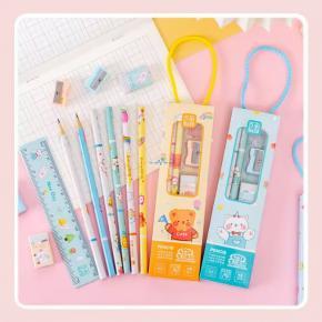 Wholesale Kids Stationery Gift Set Five Piece  Cute Kawaii Set School Supplies Kit