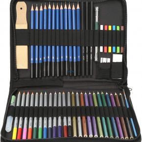 Professional 51-Piece Sketching Set | 12 Water-Soluble & Metallic Colored Pencils | Perfect for Artists & Students