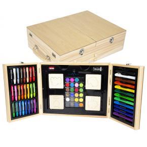 118-Piece Waterproof 3-Tier Art Set with Acrylic Paints & Watercolor Pencils | School Art Kit for Kids | 36x28x9.5cm Portable Case