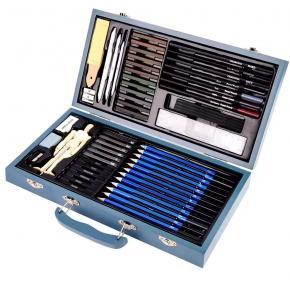 Professional 60pc Sketching Set with Numbered Charcoal Pencils - Artist-Grade Drawing Kit for Beginners & Adults 