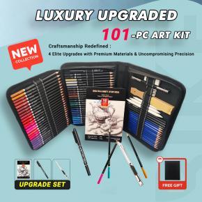Deluxe 101-Piece Sketch & Colored Pencil Art Kit | 72 Oil-Based Pencils + Pro Tools & A5 Sketchbook | For Architects, Artists, Students