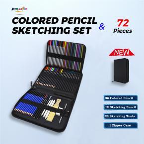 72-Piece Professional Art Set: 5-in-1 Multi-Media Kit with Oil/Metallic/Water-Soluble Pencils + MIL-Certified Case  