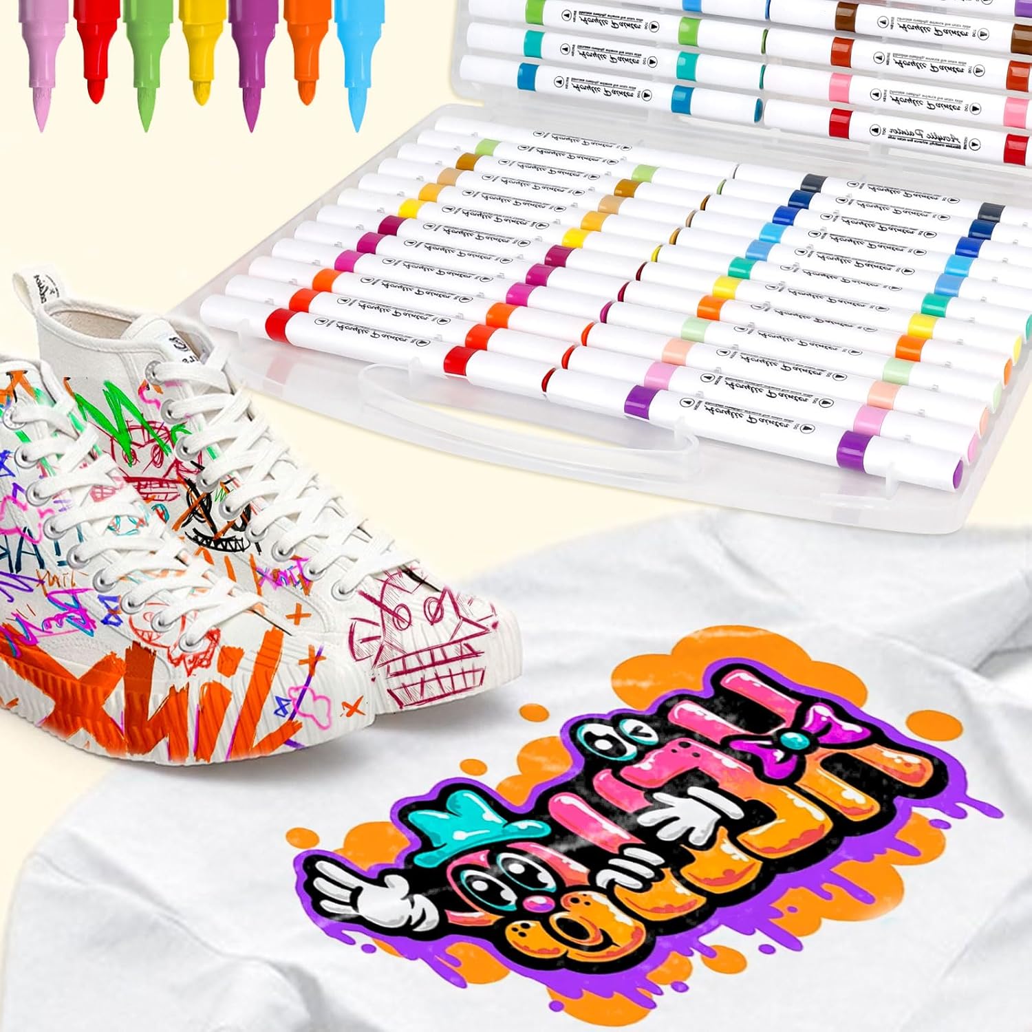 Professional Children's Water-Based Non-Bleeding Double-Ended Acrylic Marker Pen Set Stackable Art Painting Colors