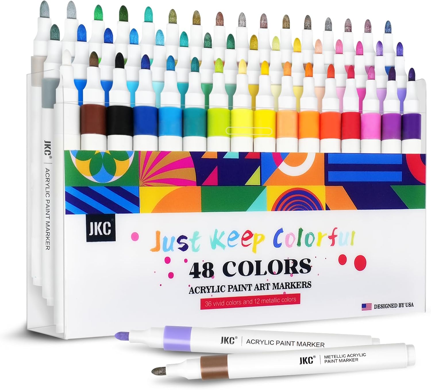 12/24/36/48 Colors Acrylic Paint Marker Pens Plastic Water-Based Whiteboard Markers Set for Children's Painting