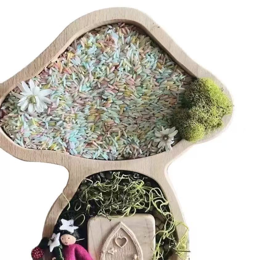 Wooden Sensory Mushroom Play Tray Kit 