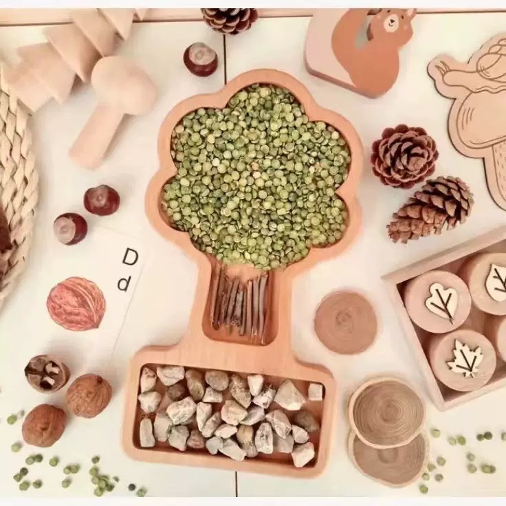 Wooden Sensory Tree Play Tray Kit  