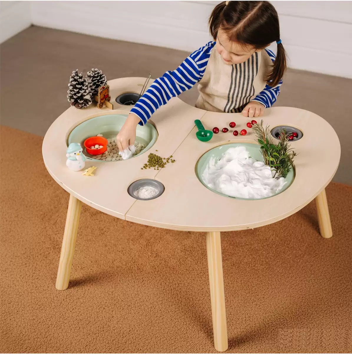 Wooden Oval Sensory Table Set