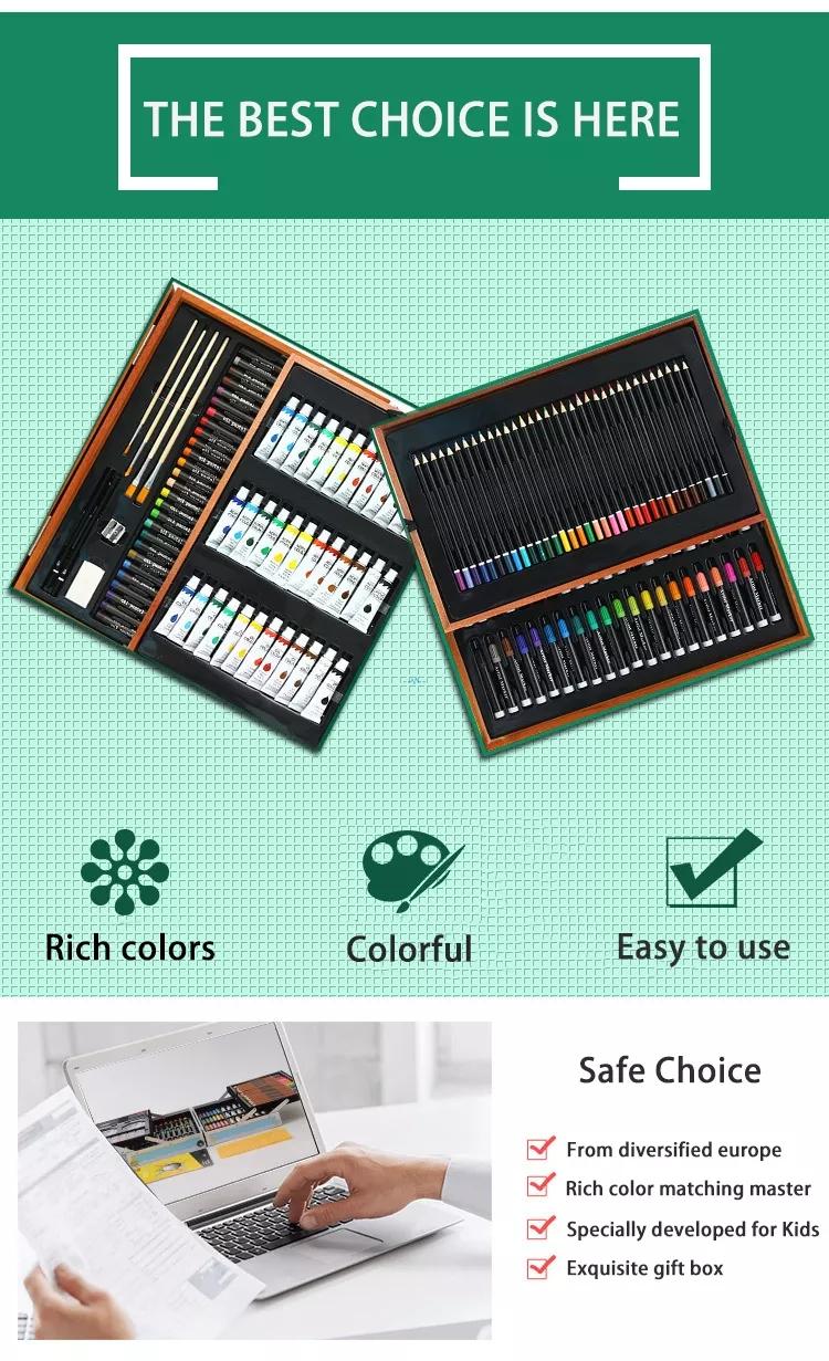 Teenager and child painting together using different tools