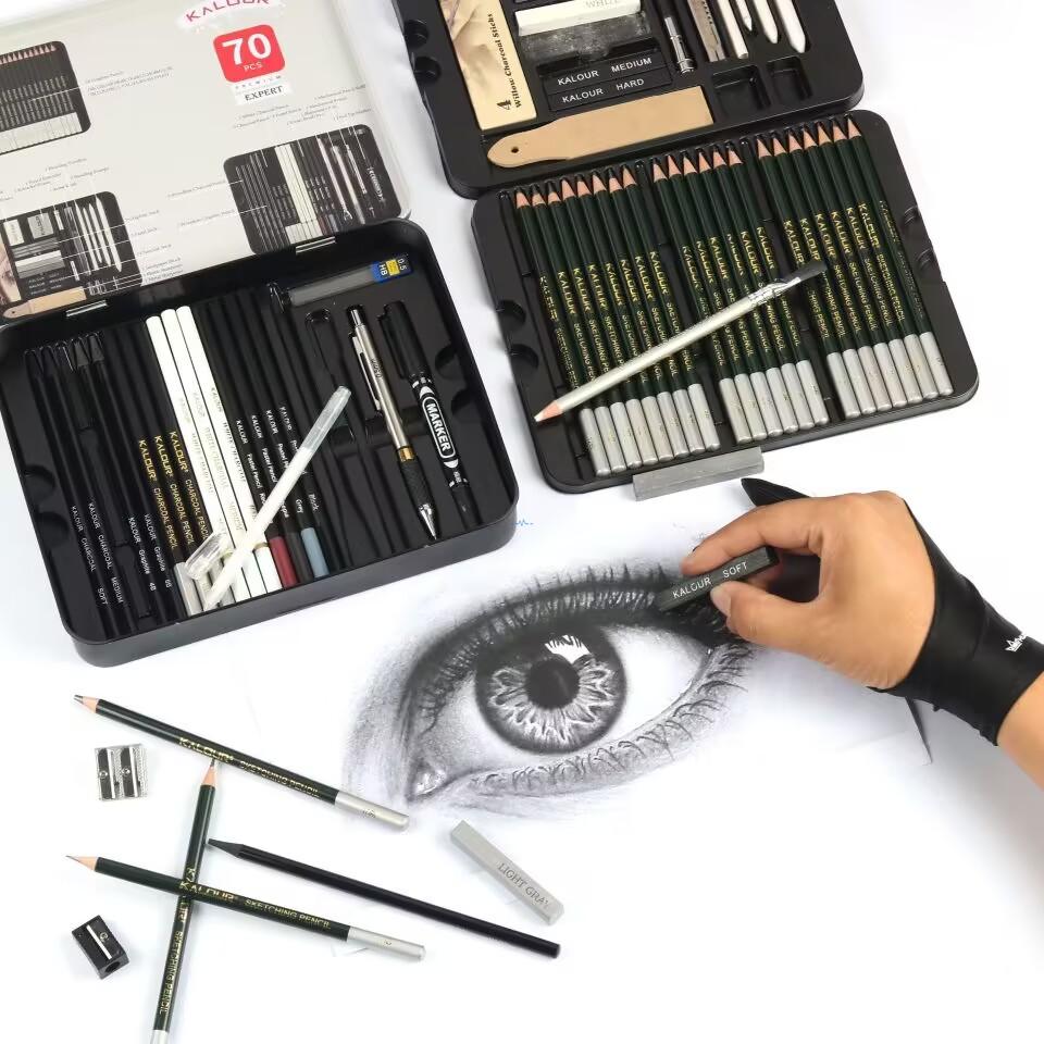 Architect Using 14B Graphite Pencil for Technical Drafting