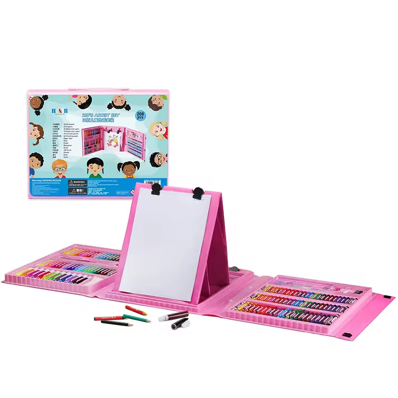 Close-up of 48 oil pastels and artist brushes in Popyola kit