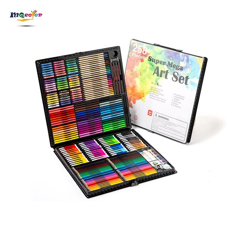 258-Piece Kids Art Set with Washable Crayons and Safety Sharpeners