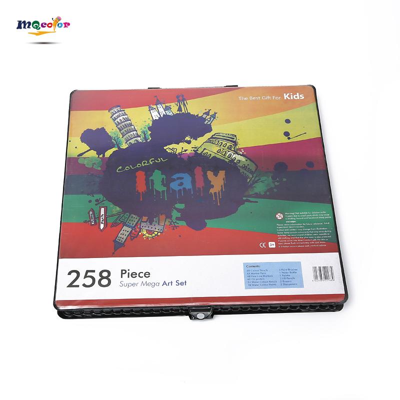 258-Piece Kids Art Set with Washable Crayons and Safety Sharpeners