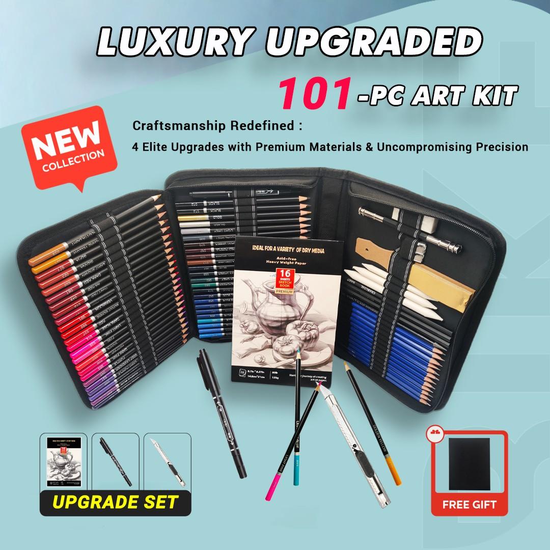 Deluxe 100-Piece Sketch & Colored Pencil Kit with A5 Sketchbook
