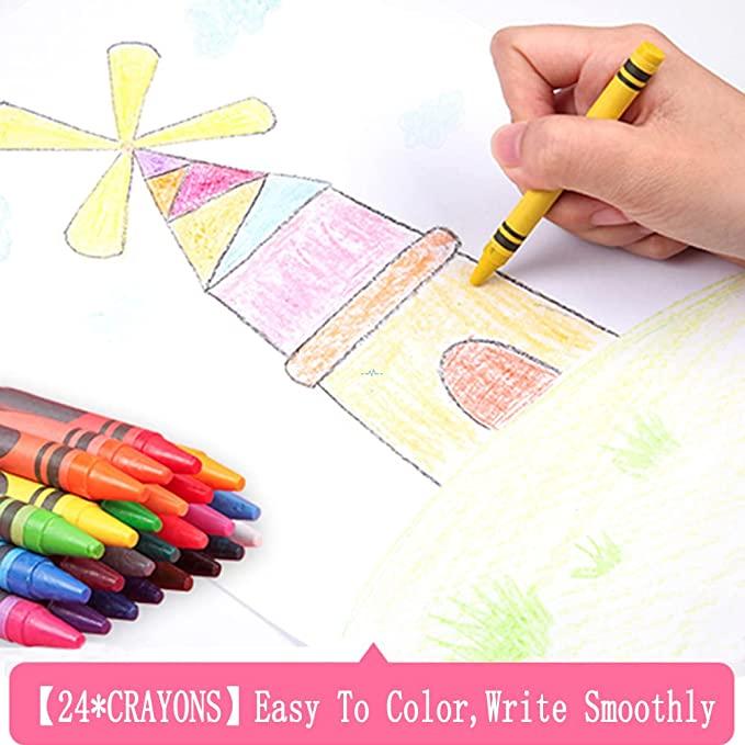 Child painting with easel at kitchen table